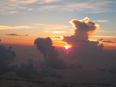 Key West bound...sunset from the air